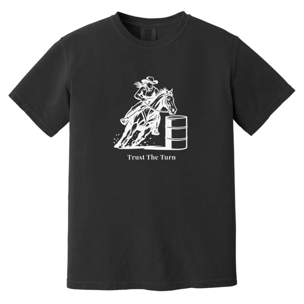 Trust The Turn Female Barrel Racer Graphic White CC1717 Heavyweight Garment-Dyed T-Shir