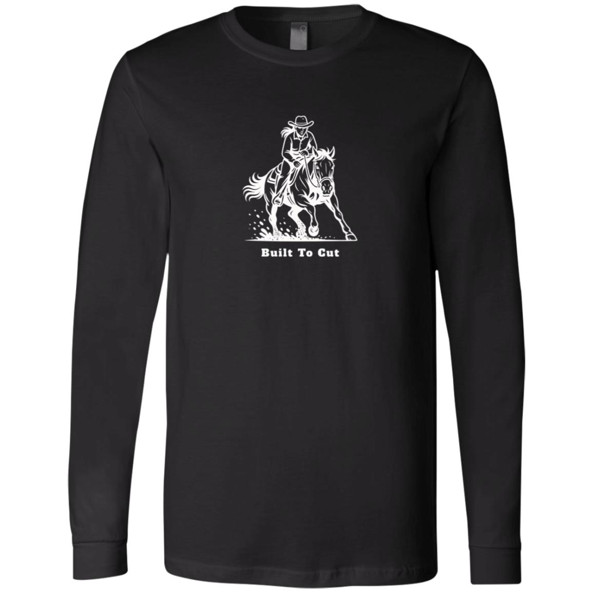 Built To Cut Female Graphic White 3501 Bella + Canvas Men's LS T-Shirt