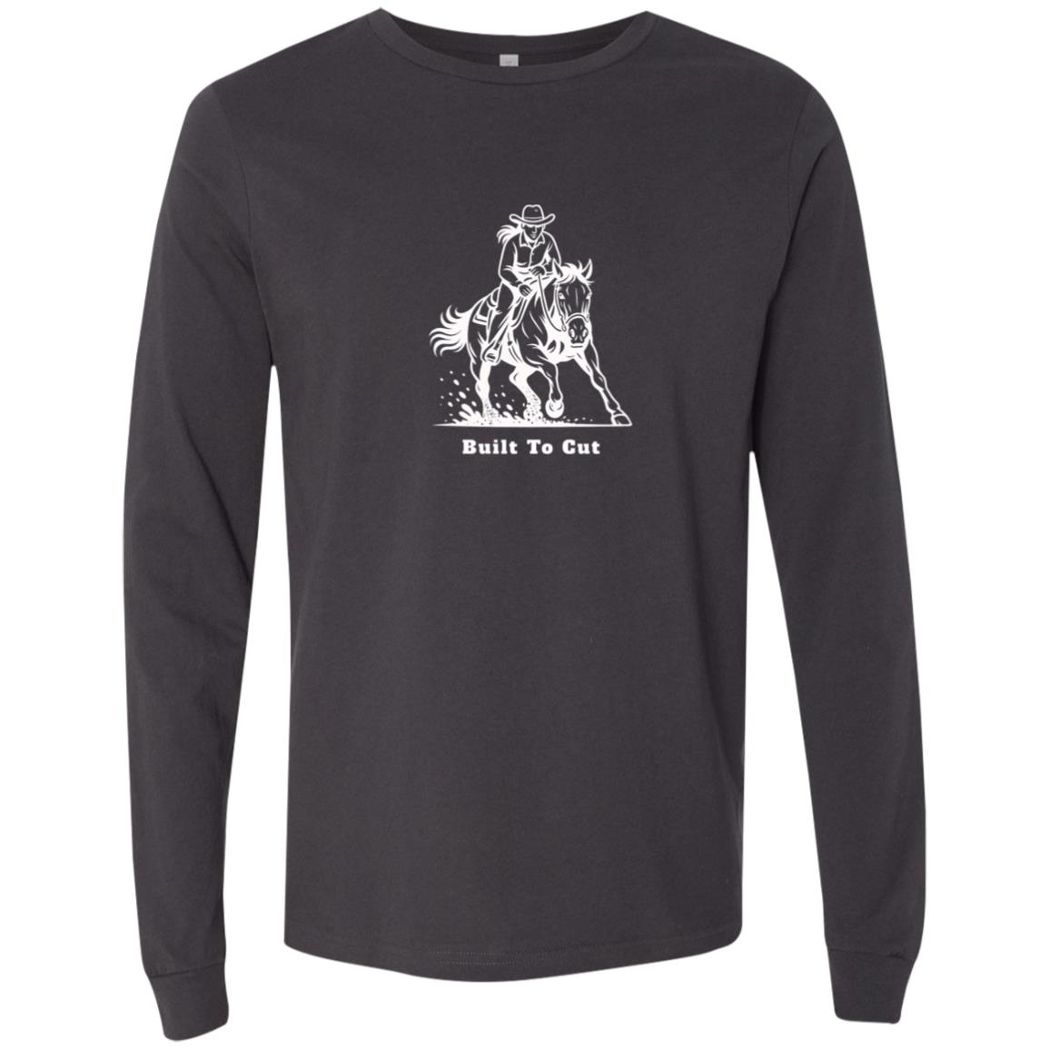 Built To Cut Female Graphic White 3501 Bella + Canvas Men's LS T-Shirt