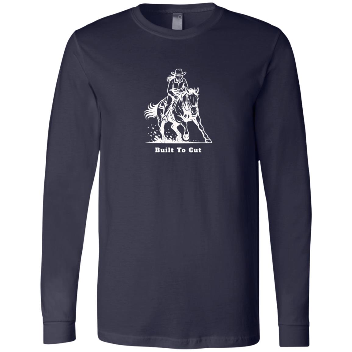 Built To Cut Female Graphic White 3501 Bella + Canvas Men's LS T-Shirt