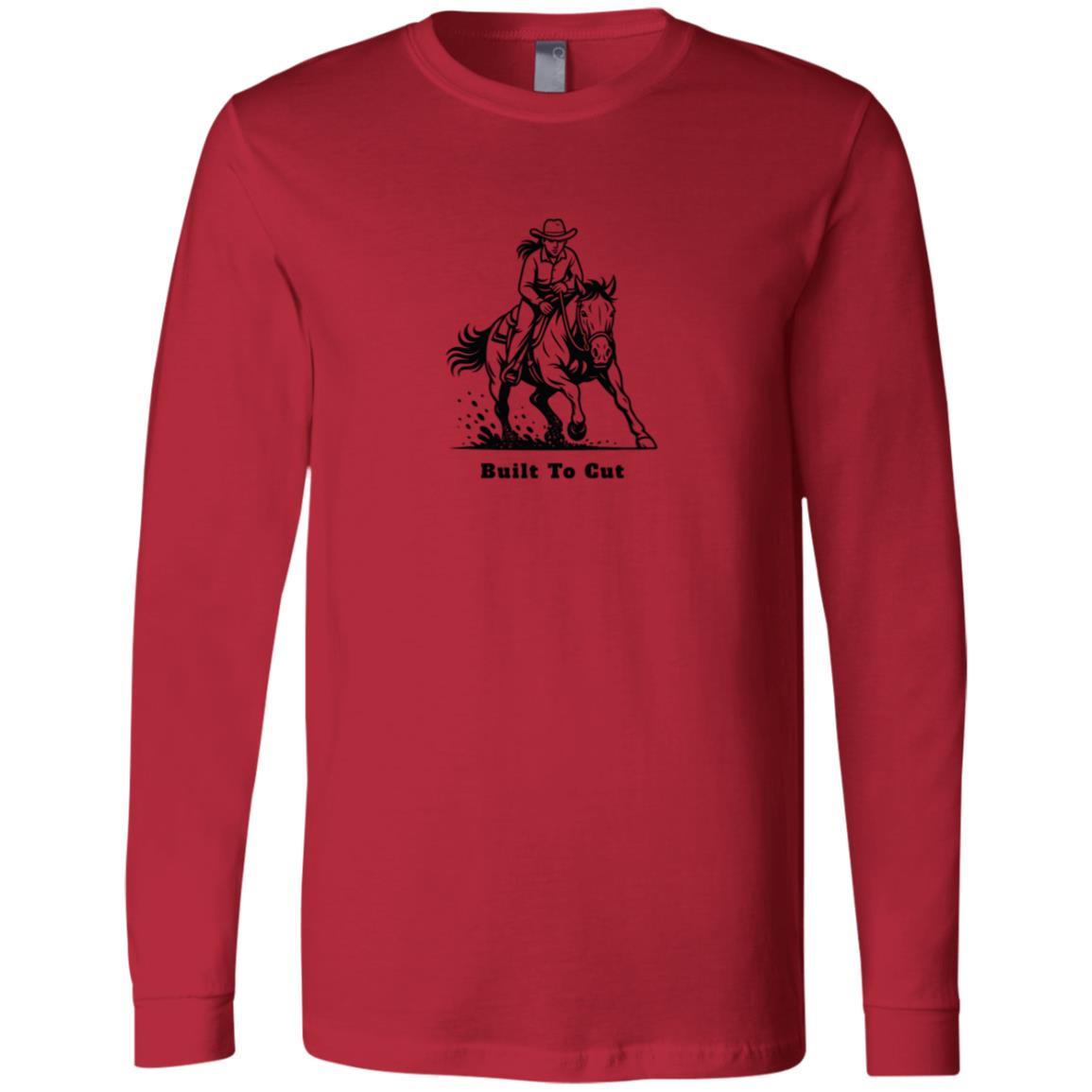 Built To Cut Female Graphic Black 3501 Bella + Canvas Men's LS T-Shirt