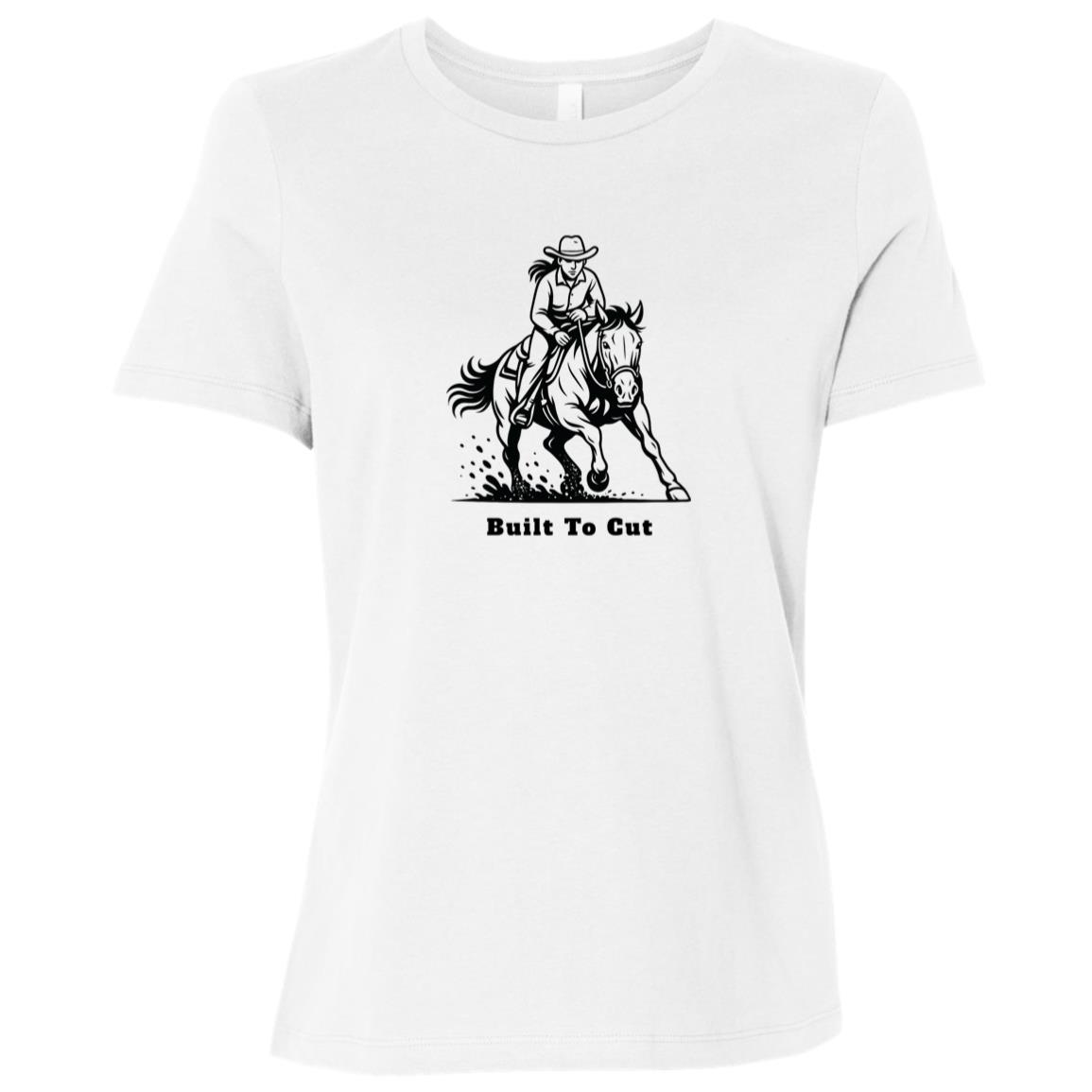 Built To Cut Female Graphic Black B6400 Bella + Canvas Ladies Relaxed Jersey Short-Sleeve T-Shirt