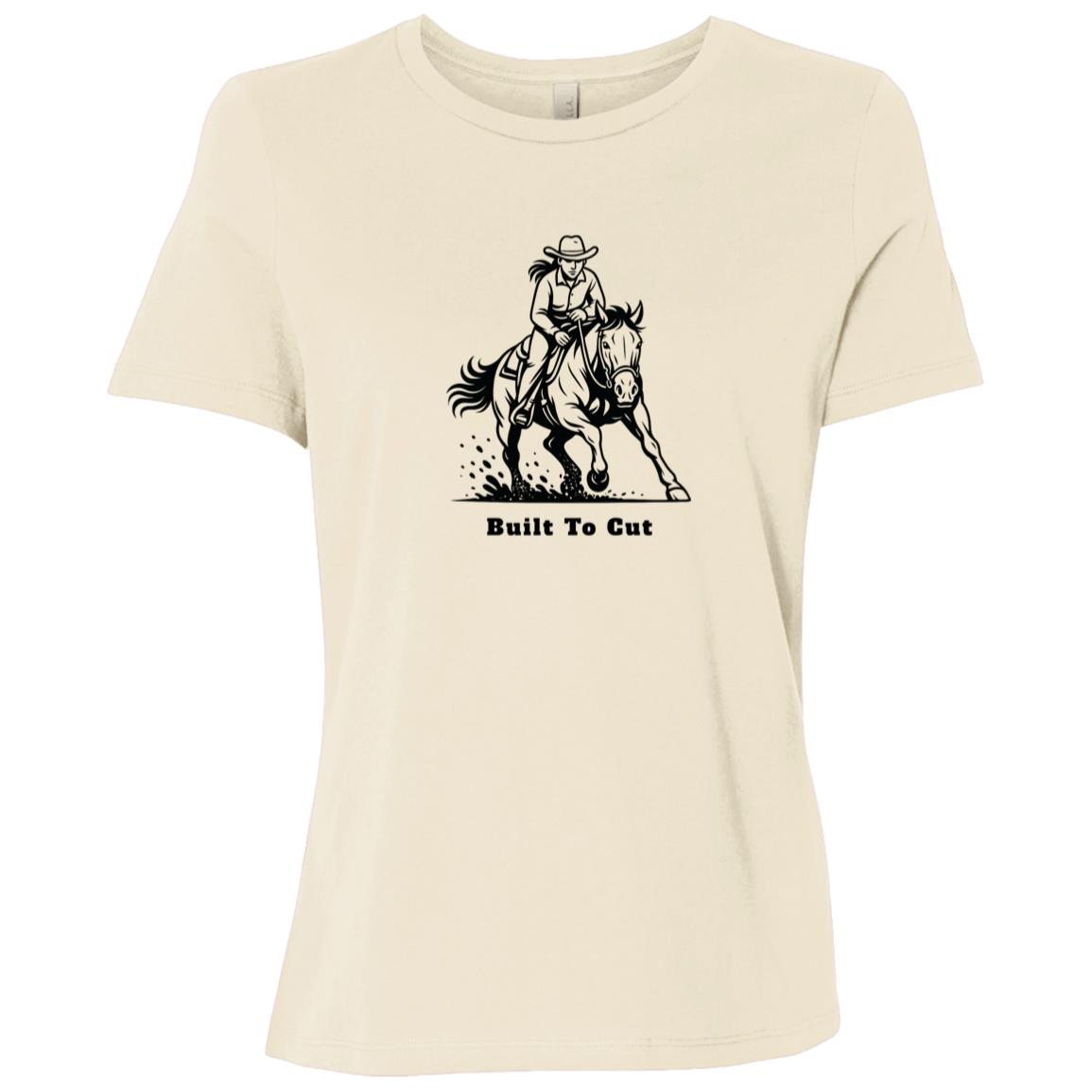 Built To Cut Female Graphic Black B6400 Bella + Canvas Ladies Relaxed Jersey Short-Sleeve T-Shirt