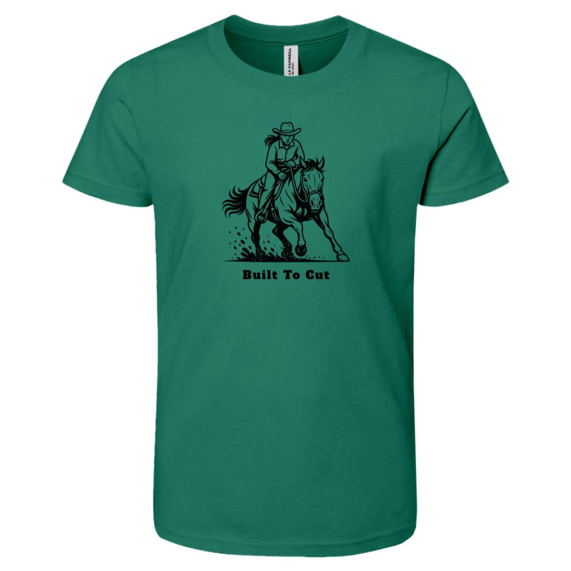 Built To Cut Female Graphic Black 3001Y Bella + Canvas Kids Short-Sleeve T-Shirt