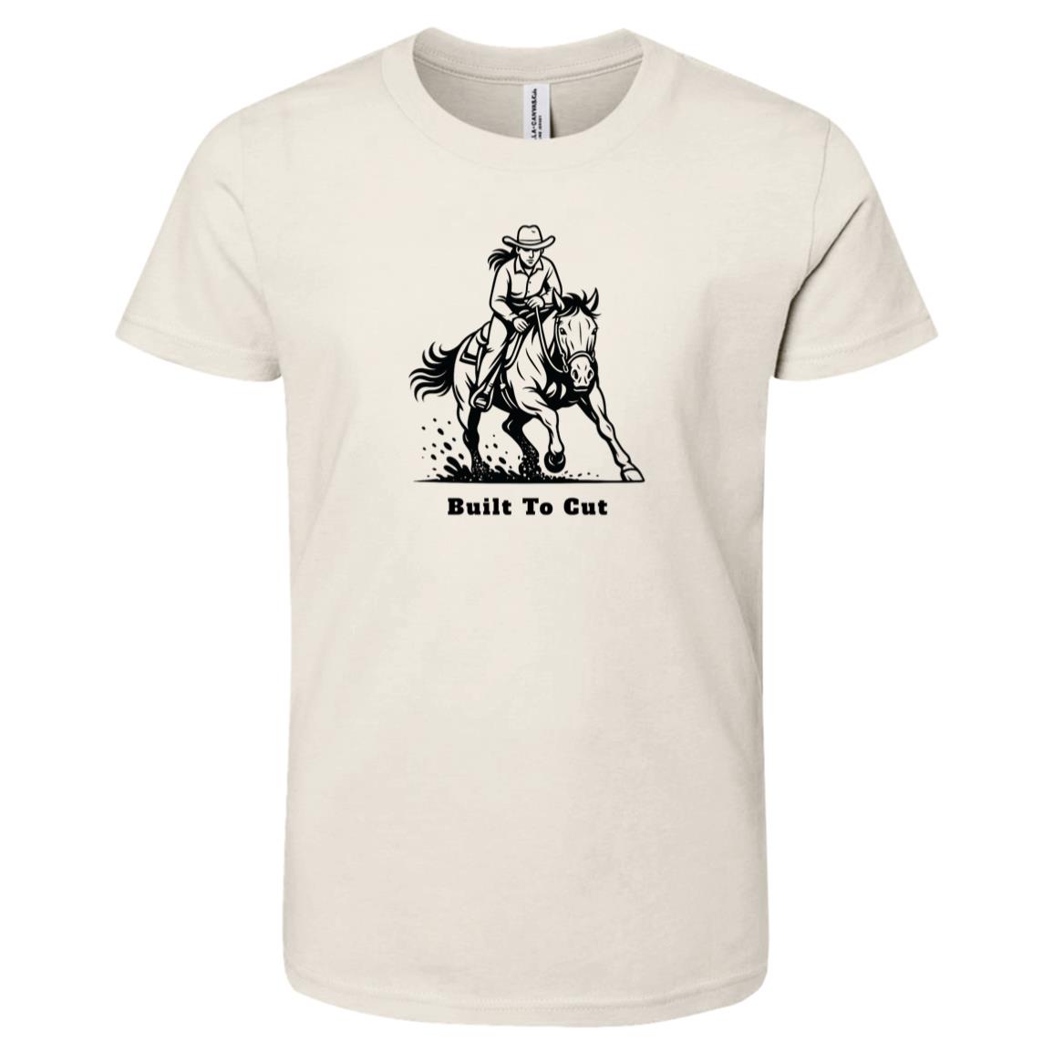 Built To Cut Female Graphic Black 3001Y Bella + Canvas Kids Short-Sleeve T-Shirt