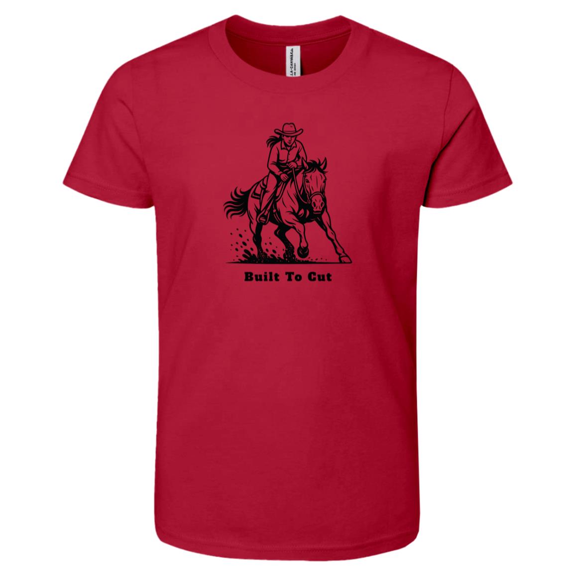 Built To Cut Female Graphic Black 3001Y Bella + Canvas Kids Short-Sleeve T-Shirt