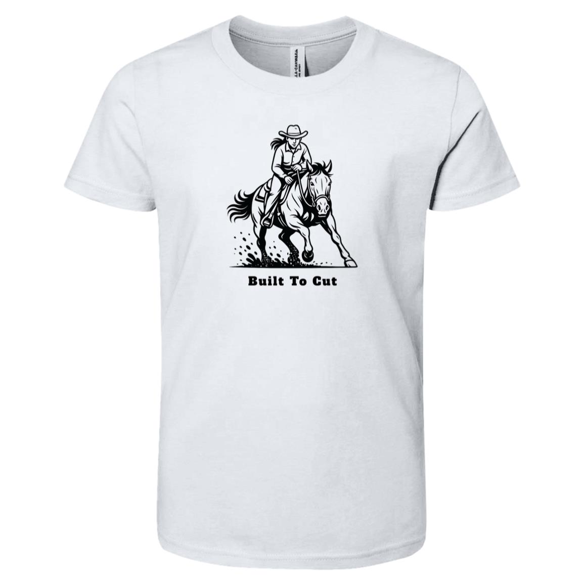 Built To Cut Female Graphic Black 3001Y Bella + Canvas Kids Short-Sleeve T-Shirt