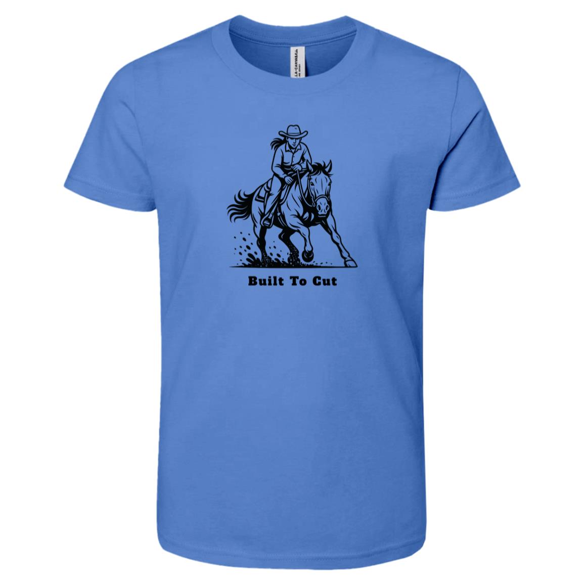 Built To Cut Female Graphic Black 3001Y Bella + Canvas Kids Short-Sleeve T-Shirt