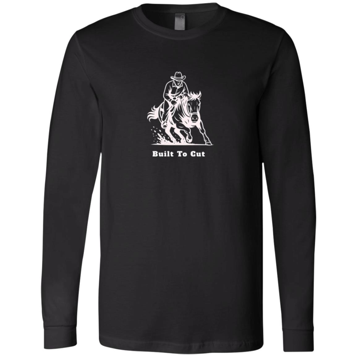 Built To Cut Male Graphic White 3501 Bella + Canvas Men's LS T-Shirt