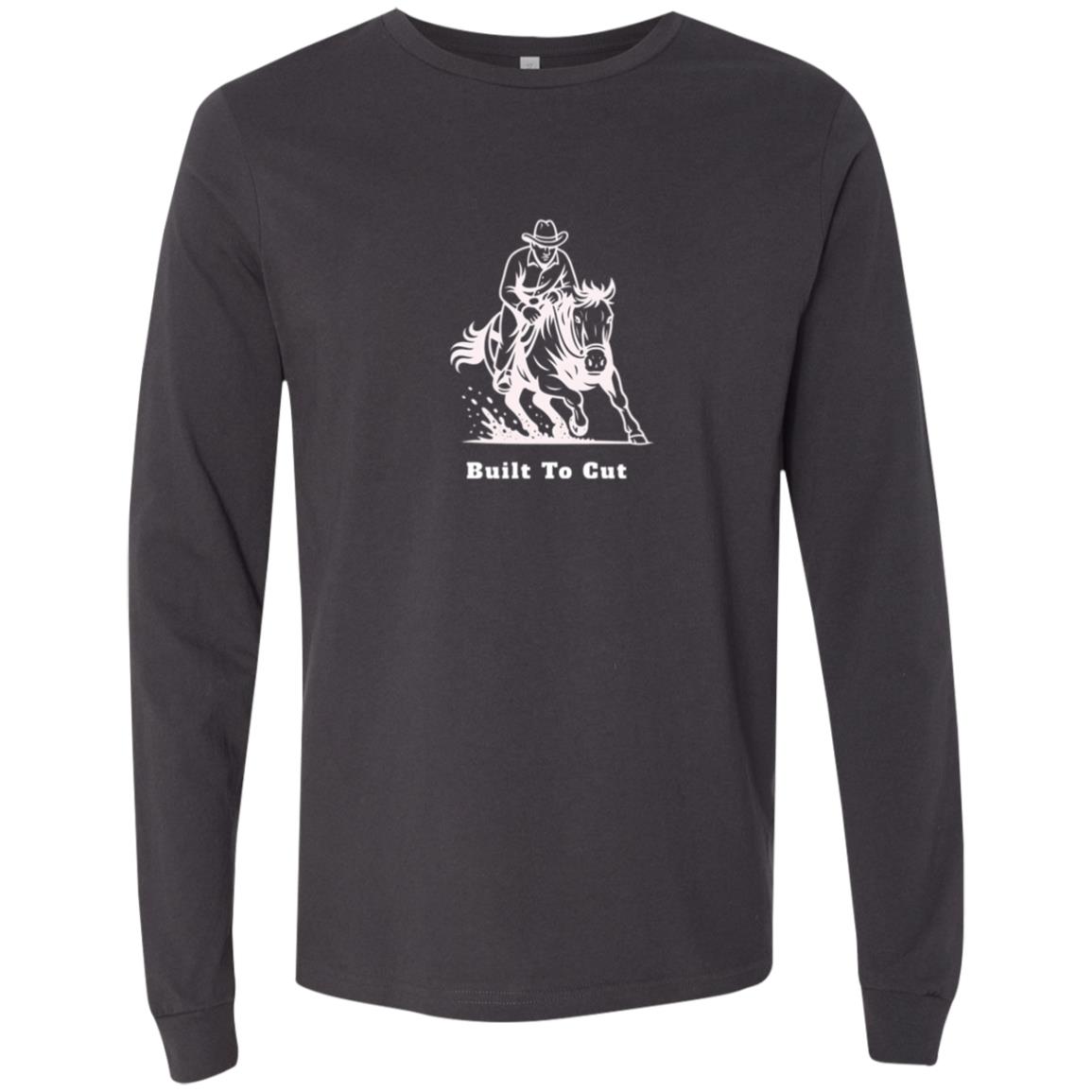 Built To Cut Male Graphic White 3501 Bella + Canvas Men's LS T-Shirt