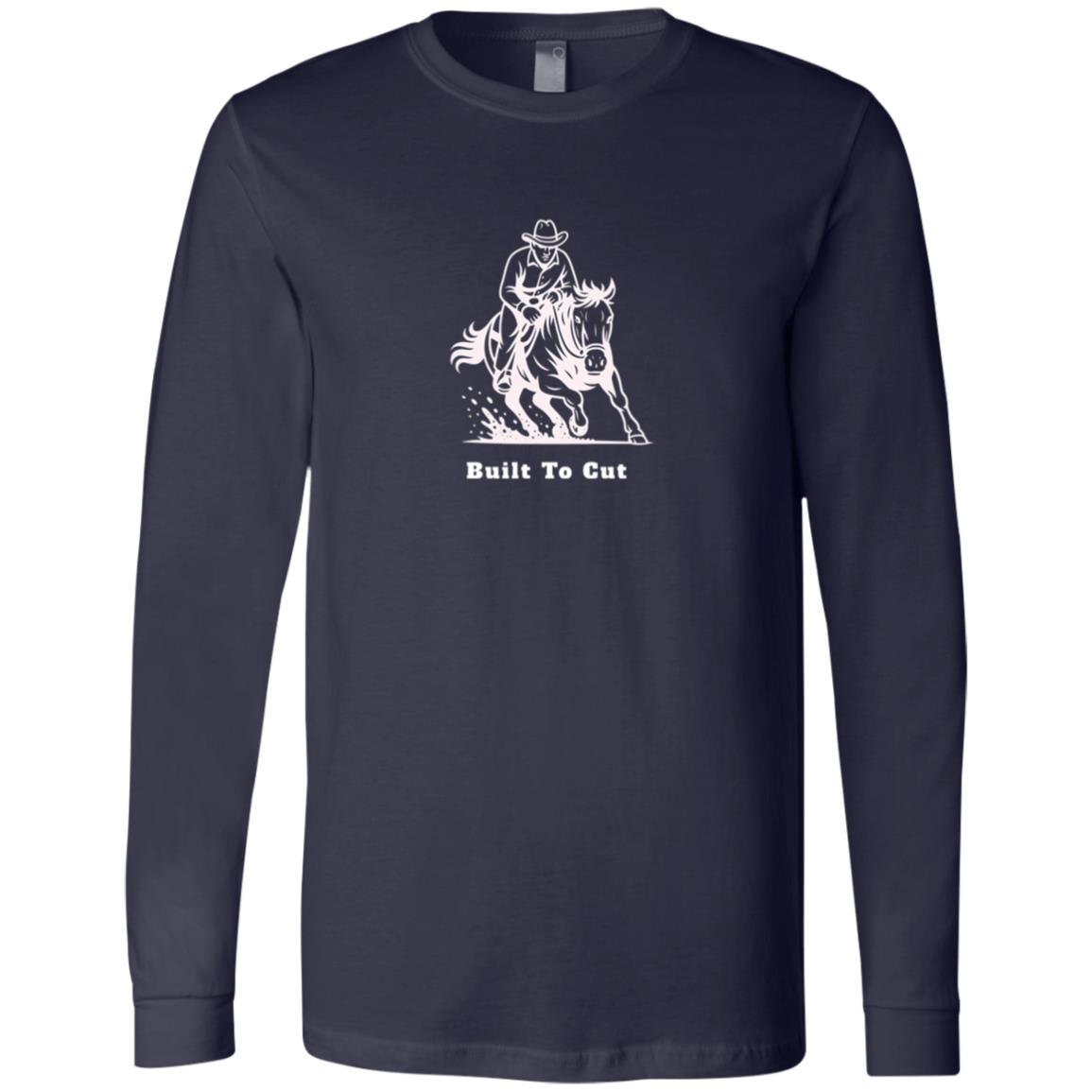 Built To Cut Male Graphic White 3501 Bella + Canvas Men's LS T-Shirt