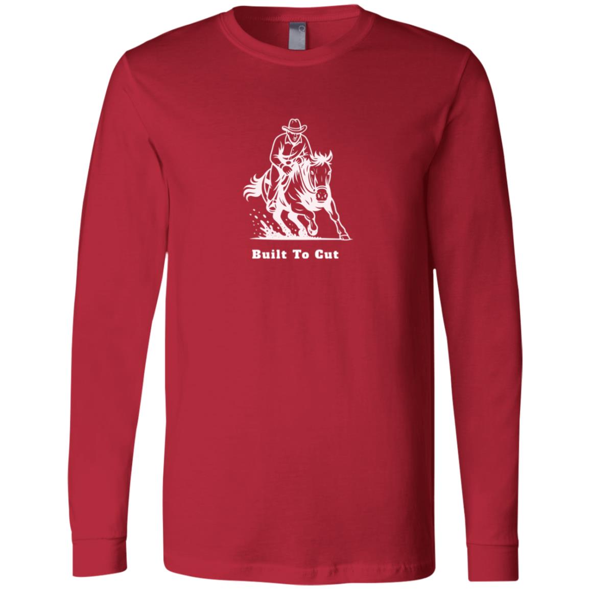 Built To Cut Male Graphic White 3501 Bella + Canvas Men's LS T-Shirt