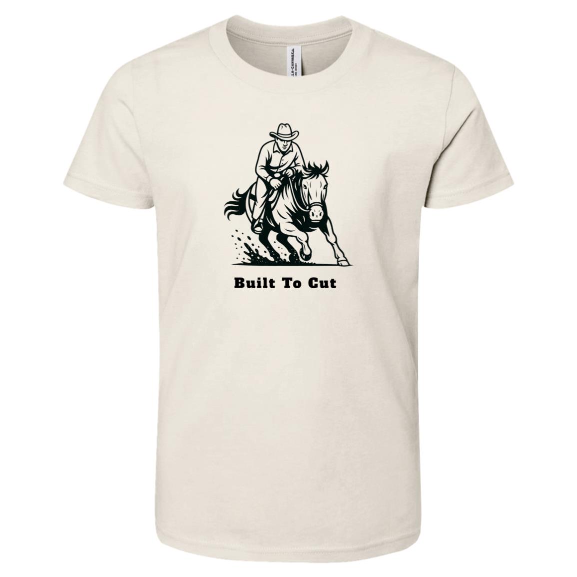 Built To Cut Male Graphic Black 3001Y Bella + Canvas Kids Short-Sleeve T-Shirt