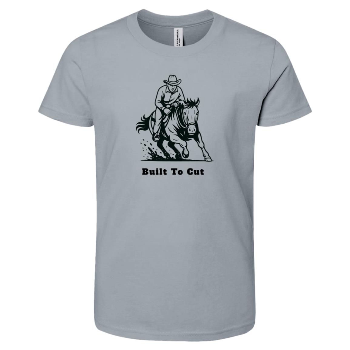 Built To Cut Male Graphic Black 3001Y Bella + Canvas Kids Short-Sleeve T-Shirt