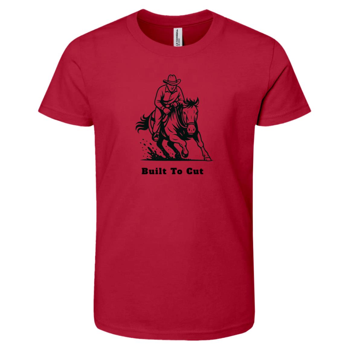 Built To Cut Male Graphic Black 3001Y Bella + Canvas Kids Short-Sleeve T-Shirt