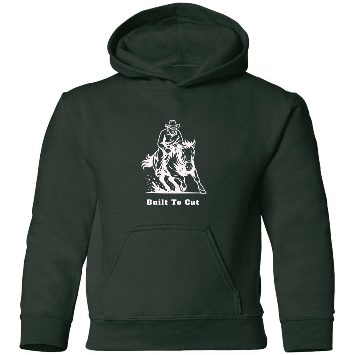 Built To Cut Male Graphic White G185B Gildan Youth Pullover Hoodie