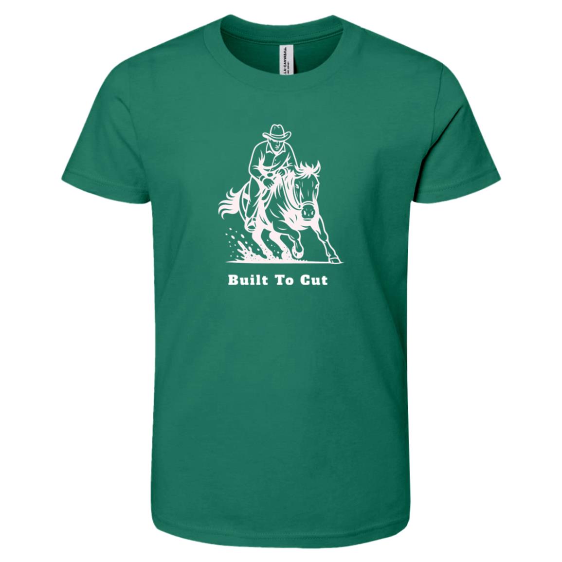 Built To Cut Male Graphic White 3001Y Bella + Canvas Kids Short-Sleeve T-Shirt