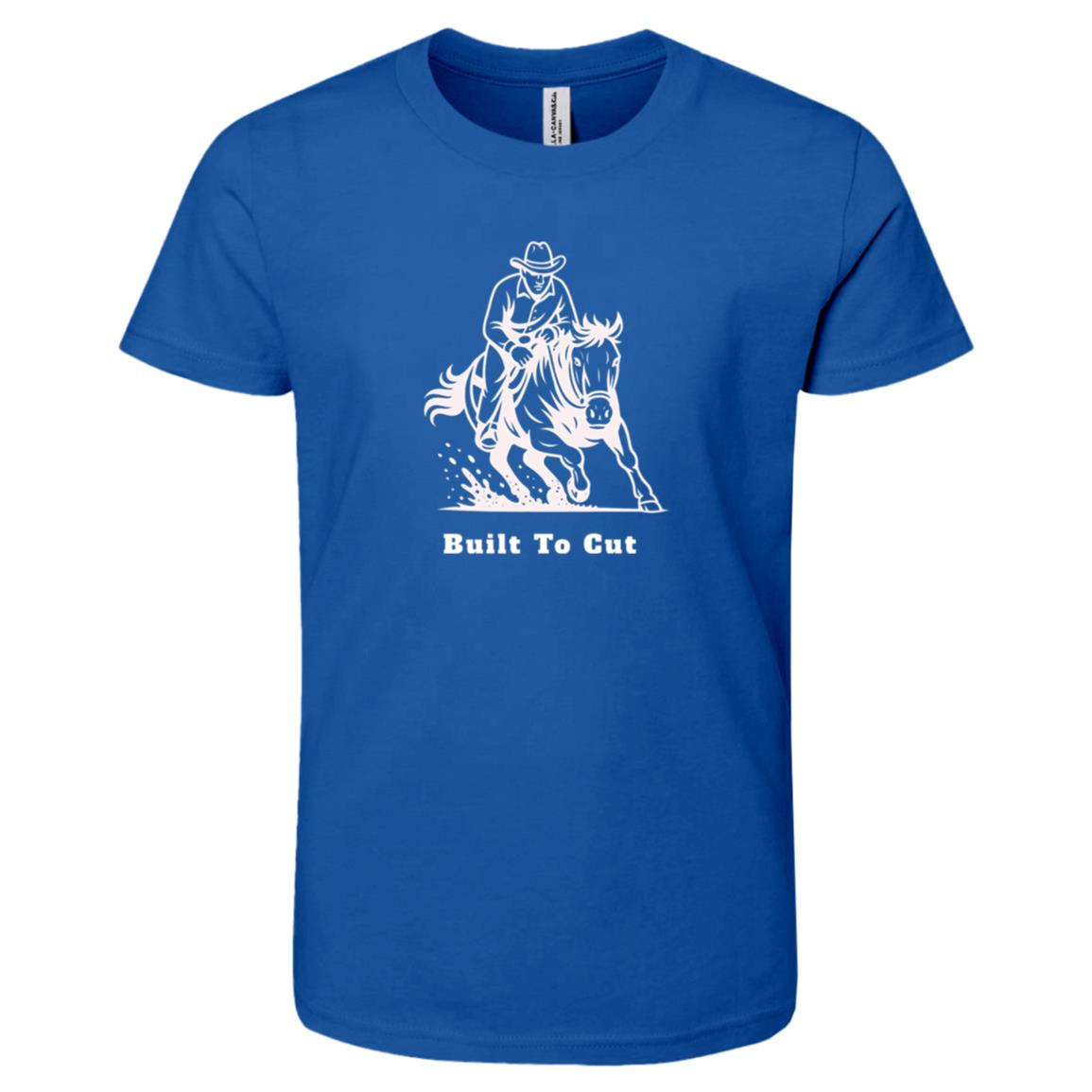 Built To Cut Male Graphic White 3001Y Bella + Canvas Kids Short-Sleeve T-Shirt