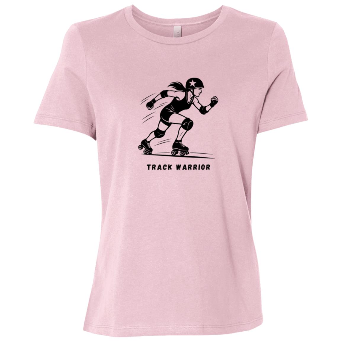 Track Warrior Female Roller Derby Graphic Black B6400 Bella + Canvas Ladies Relaxed Jersey Short-Sleeve T-Shirt
