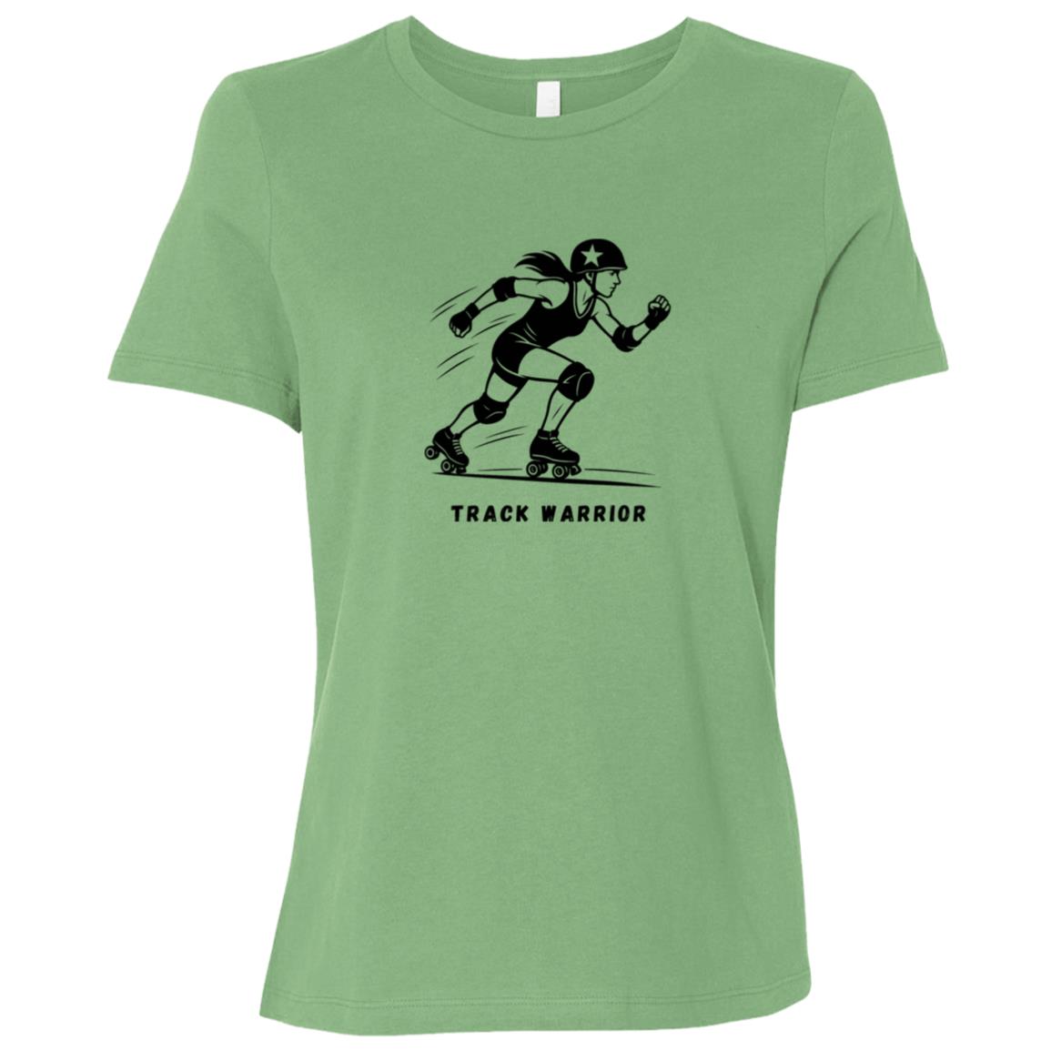 Track Warrior Female Roller Derby Graphic Black B6400 Bella + Canvas Ladies Relaxed Jersey Short-Sleeve T-Shirt