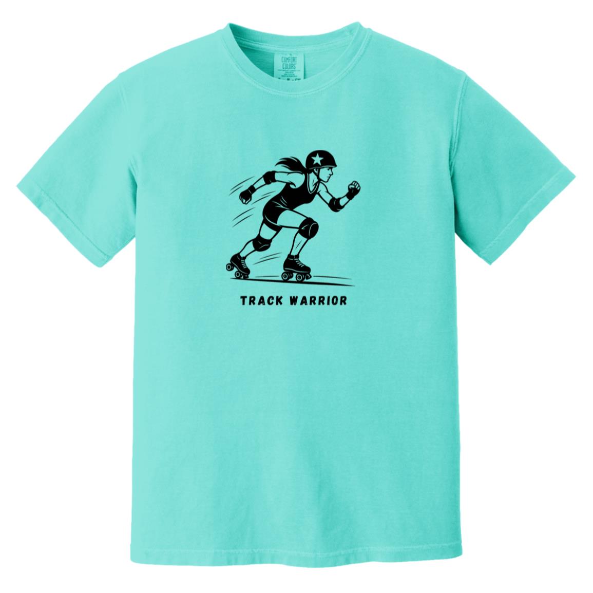 Track Warrior Female Roller Derby Graphic Black CC1717 Heavyweight Garment-Dyed T-Shirt
