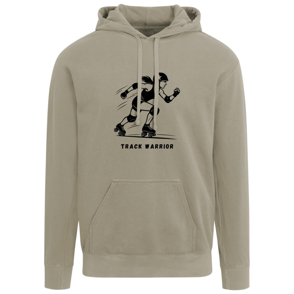 Track Warrior Female Roller Derby Graphic Black 1567 Comfort Colors Garment-Dyed Adult Hoodie