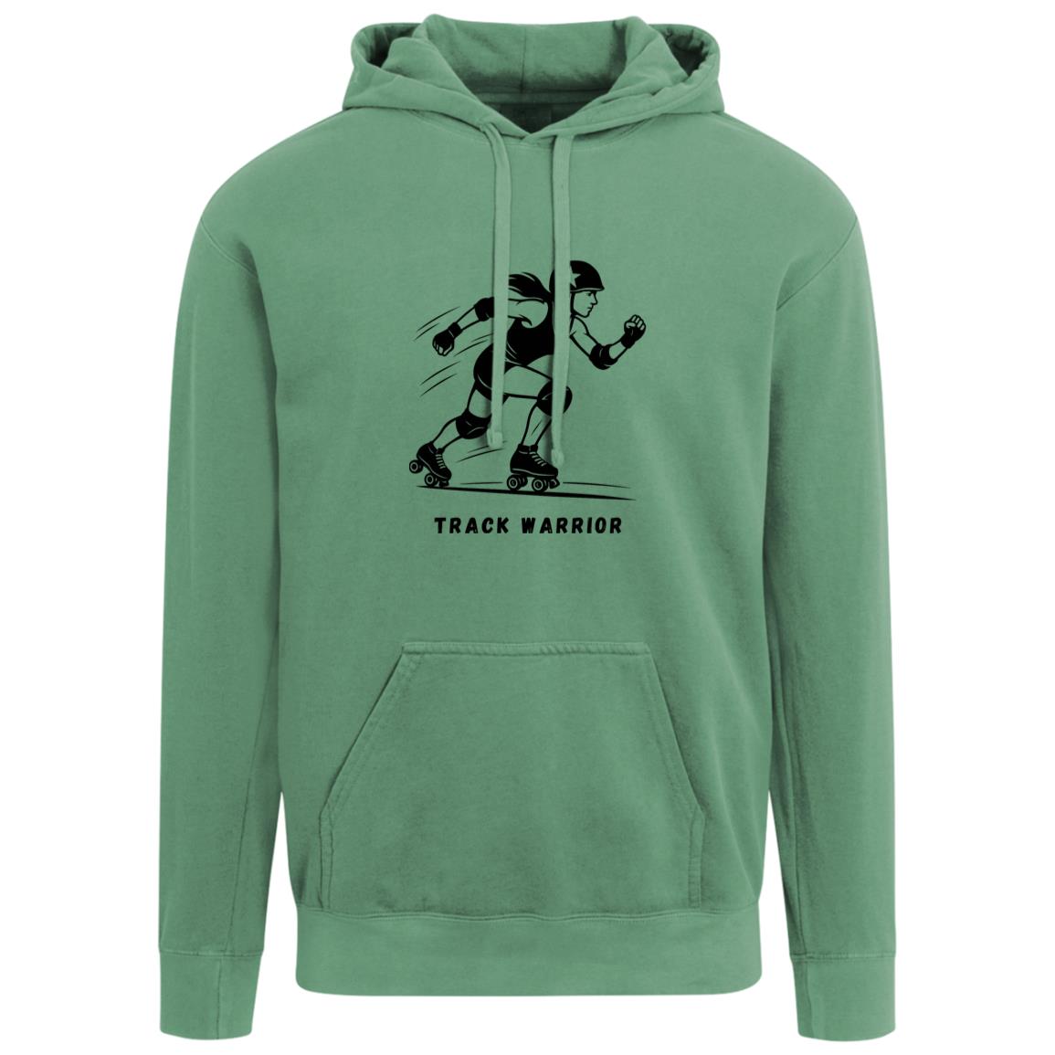 Track Warrior Female Roller Derby Graphic Black 1567 Comfort Colors Garment-Dyed Adult Hoodie