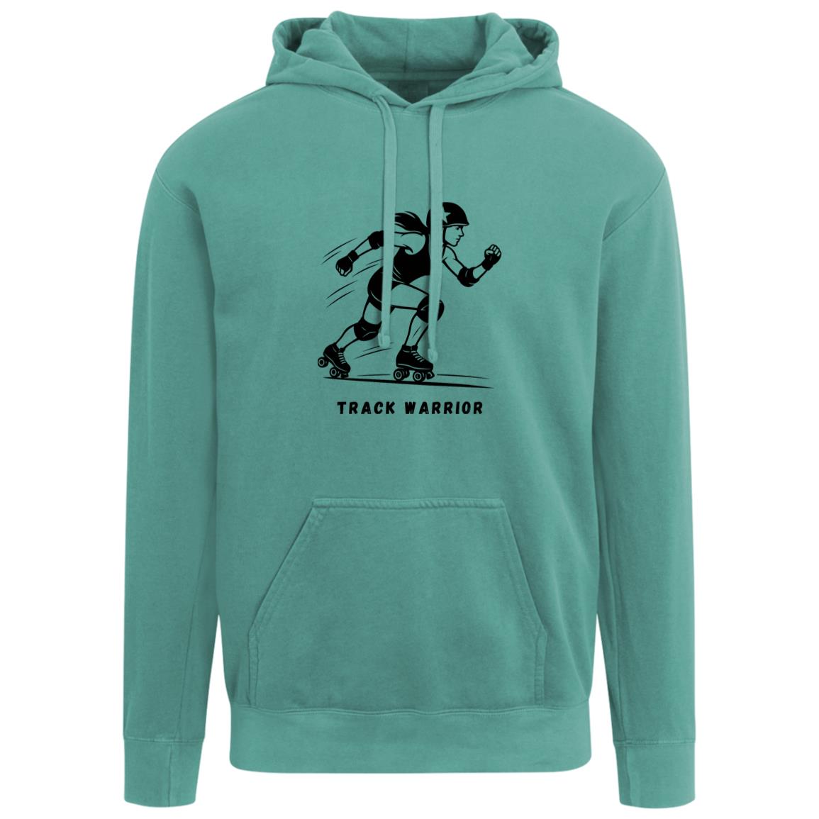 Track Warrior Female Roller Derby Graphic Black 1567 Comfort Colors Garment-Dyed Adult Hoodie