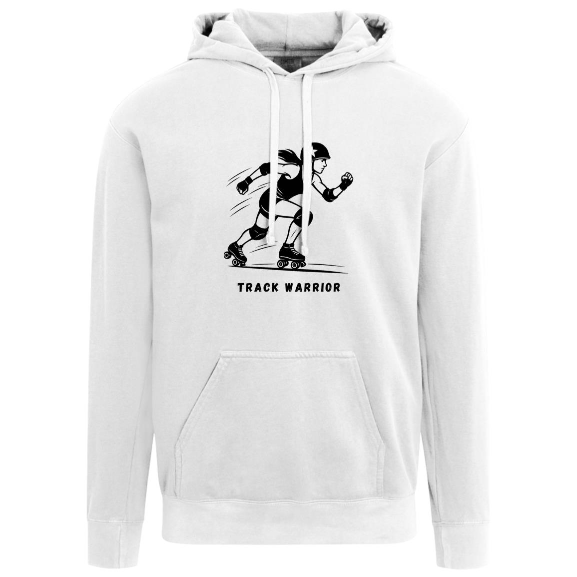 Track Warrior Female Roller Derby Graphic Black 1567 Comfort Colors Garment-Dyed Adult Hoodie
