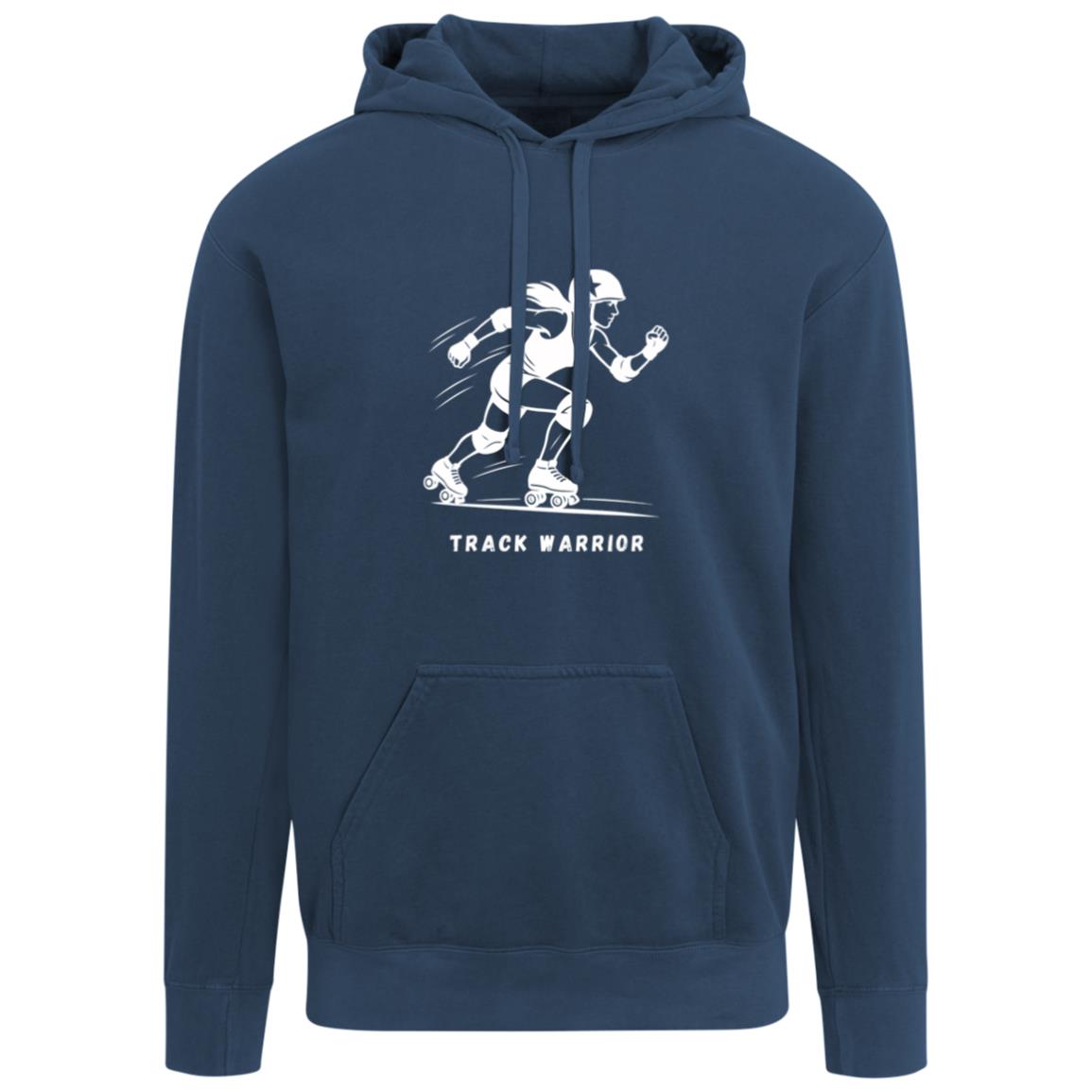 Track Warrior Female Roller Derby Graphic White 1567 Comfort Colors Garment-Dyed Adult Hoodie