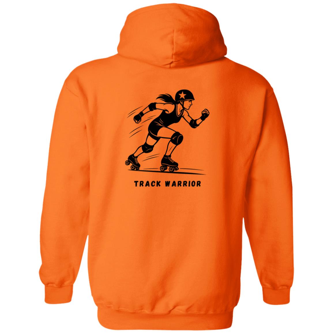 Track Warrior Female Roller Derby Graphic Black G186 Gildan Zip Up Hooded Sweatshirt