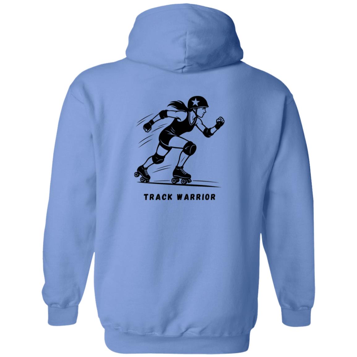 Track Warrior Female Roller Derby Graphic Black G186 Gildan Zip Up Hooded Sweatshirt