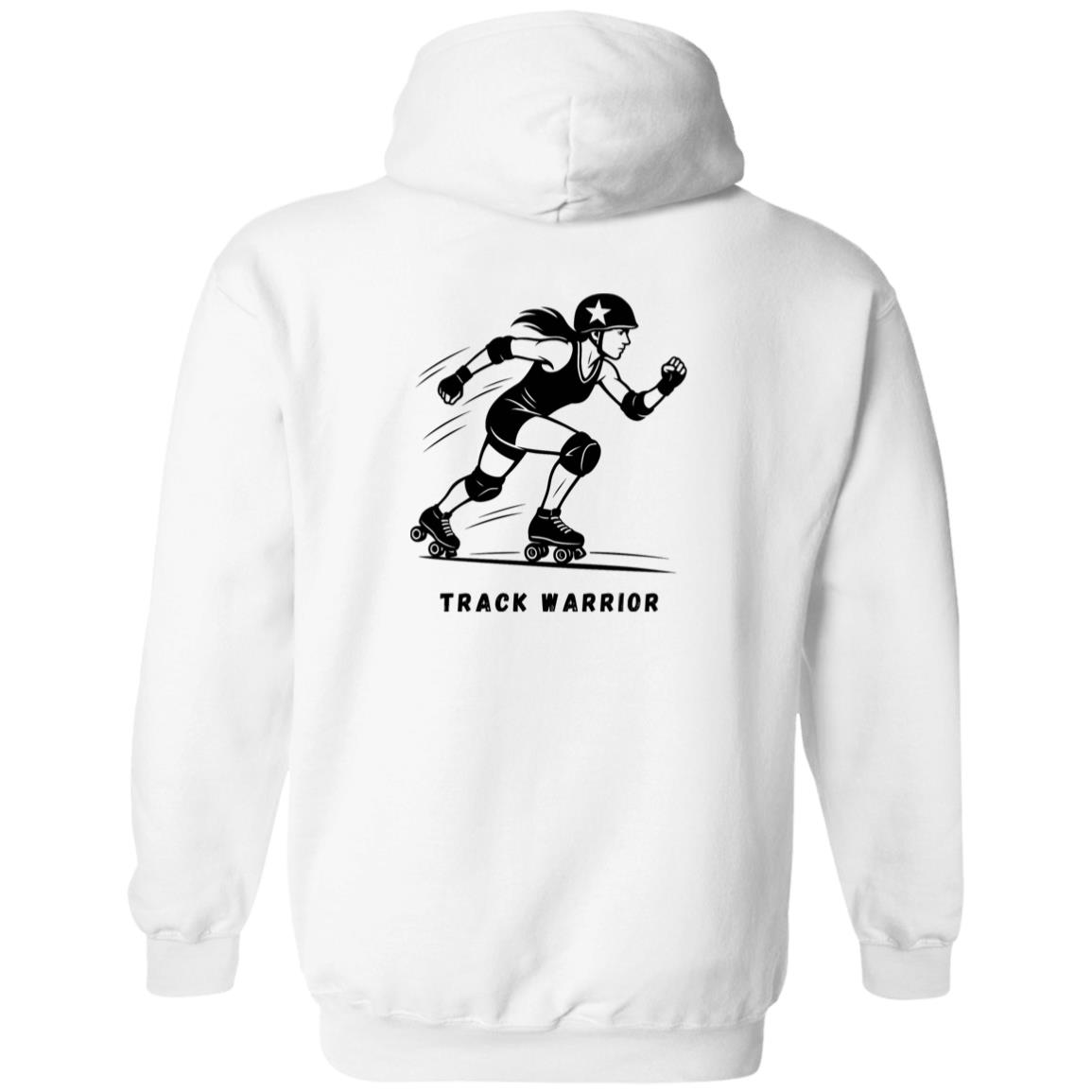 Track Warrior Female Roller Derby Graphic Black G186 Gildan Zip Up Hooded Sweatshirt