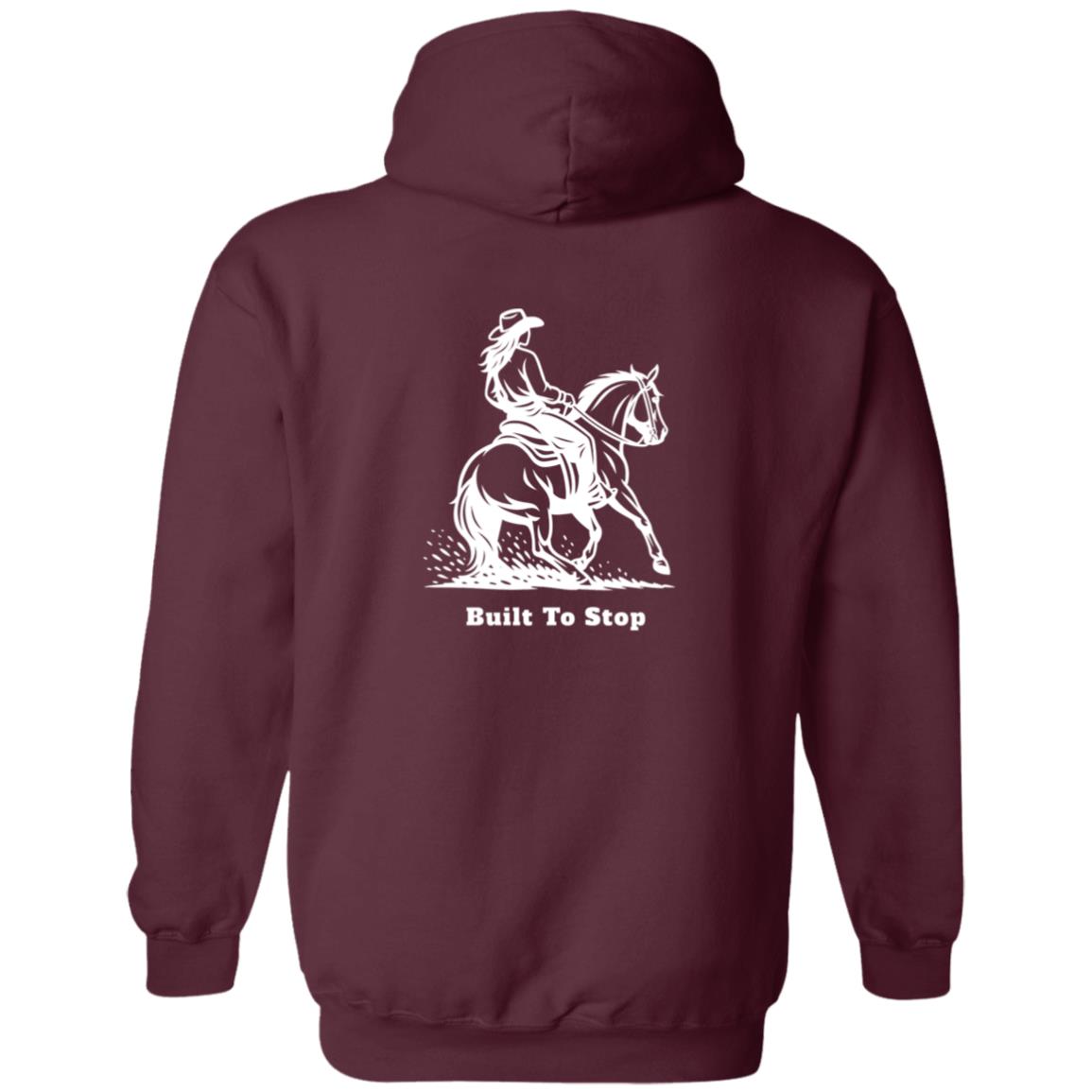 Built To Stop Female Graphic White G186 Gildan Zip Up Hooded Sweatshirt