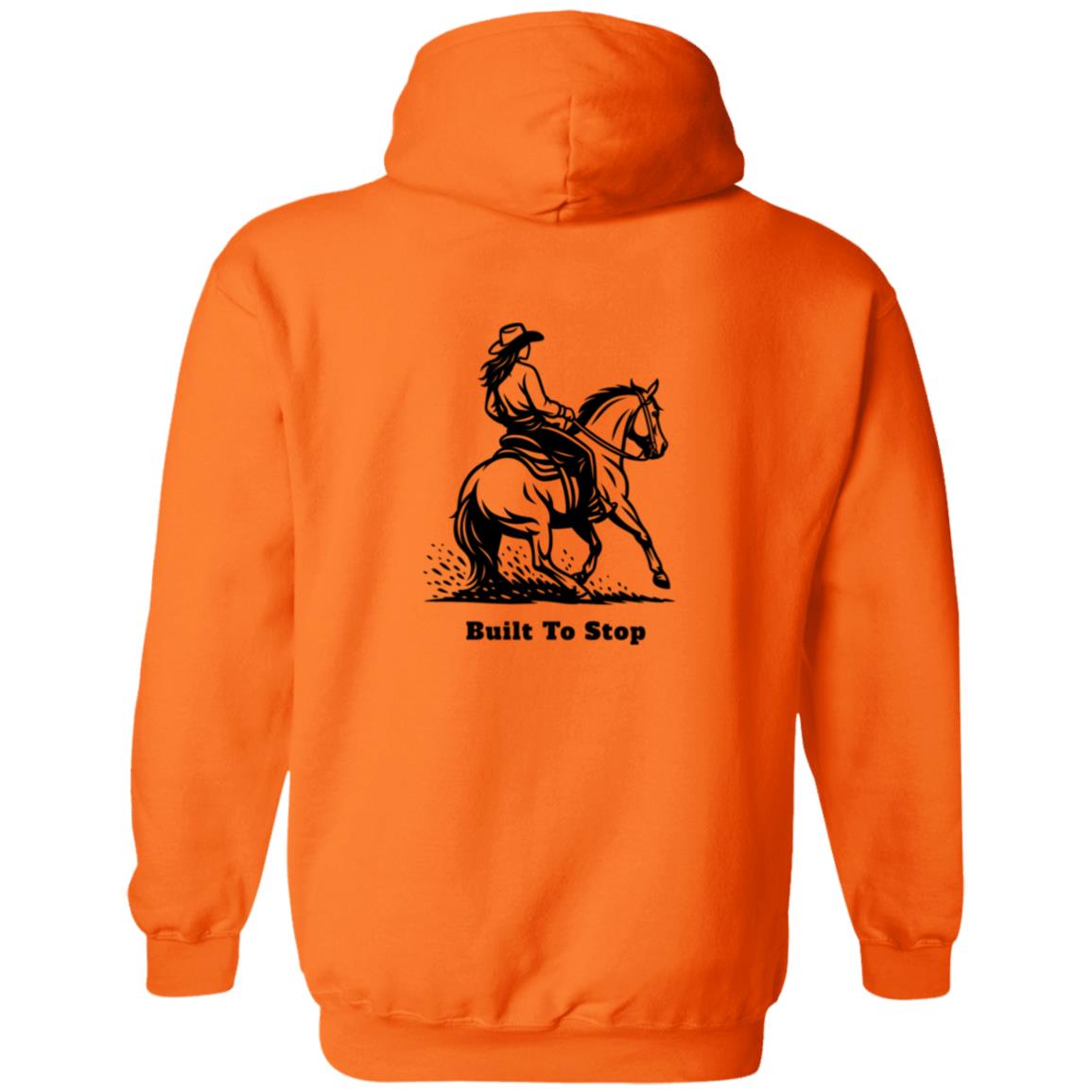 Built To Stop Female Graphic Black G186 Gildan Zip Up Hooded Sweatshirt