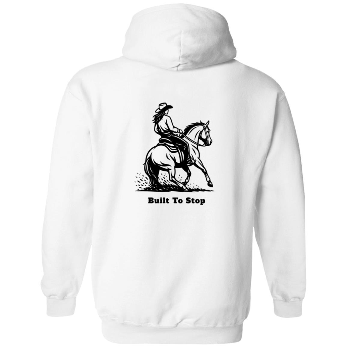 Built To Stop Female Graphic Black G186 Gildan Zip Up Hooded Sweatshirt