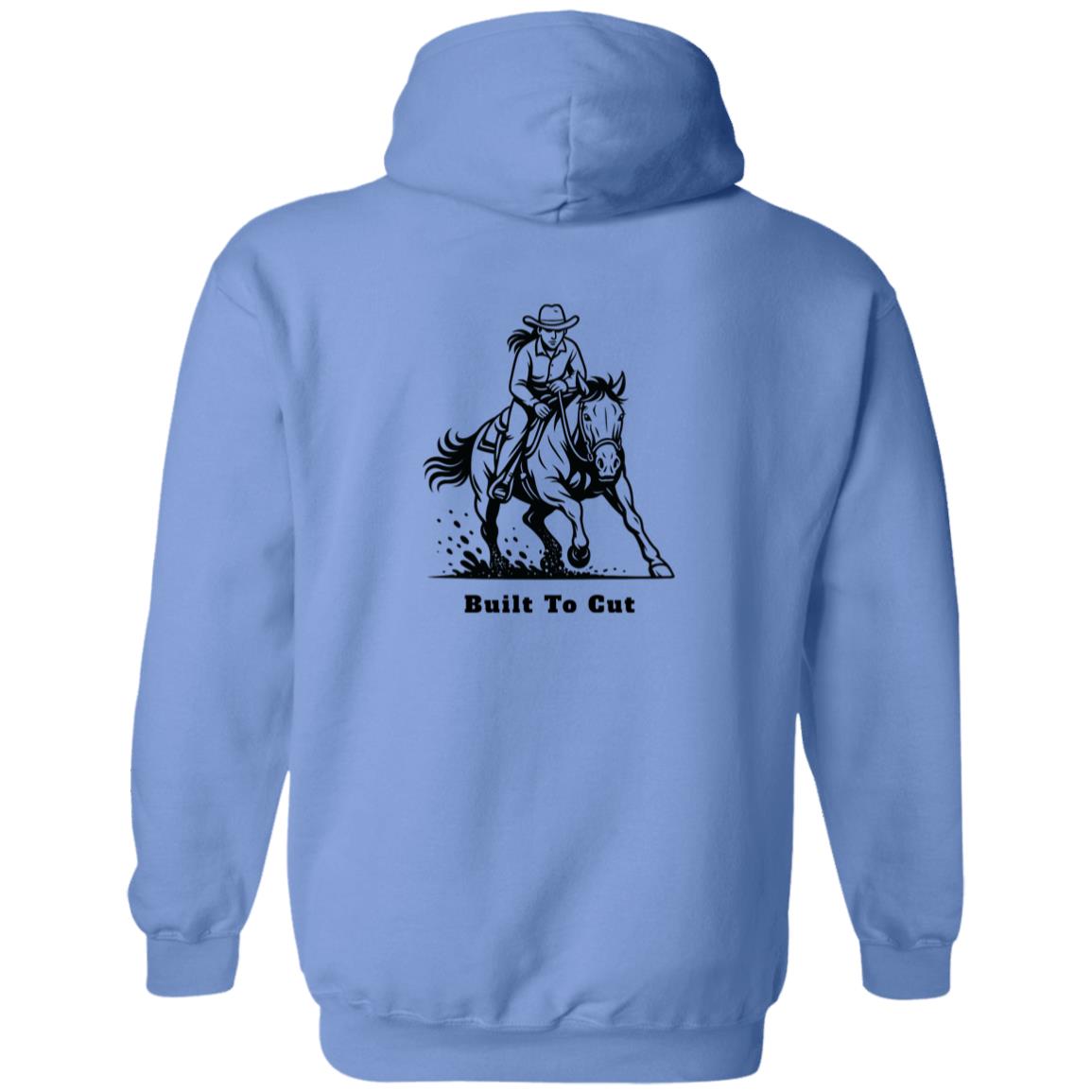 Built To Cut Female Graphic Black G186 Gildan Zip Up Hooded Sweatshirt