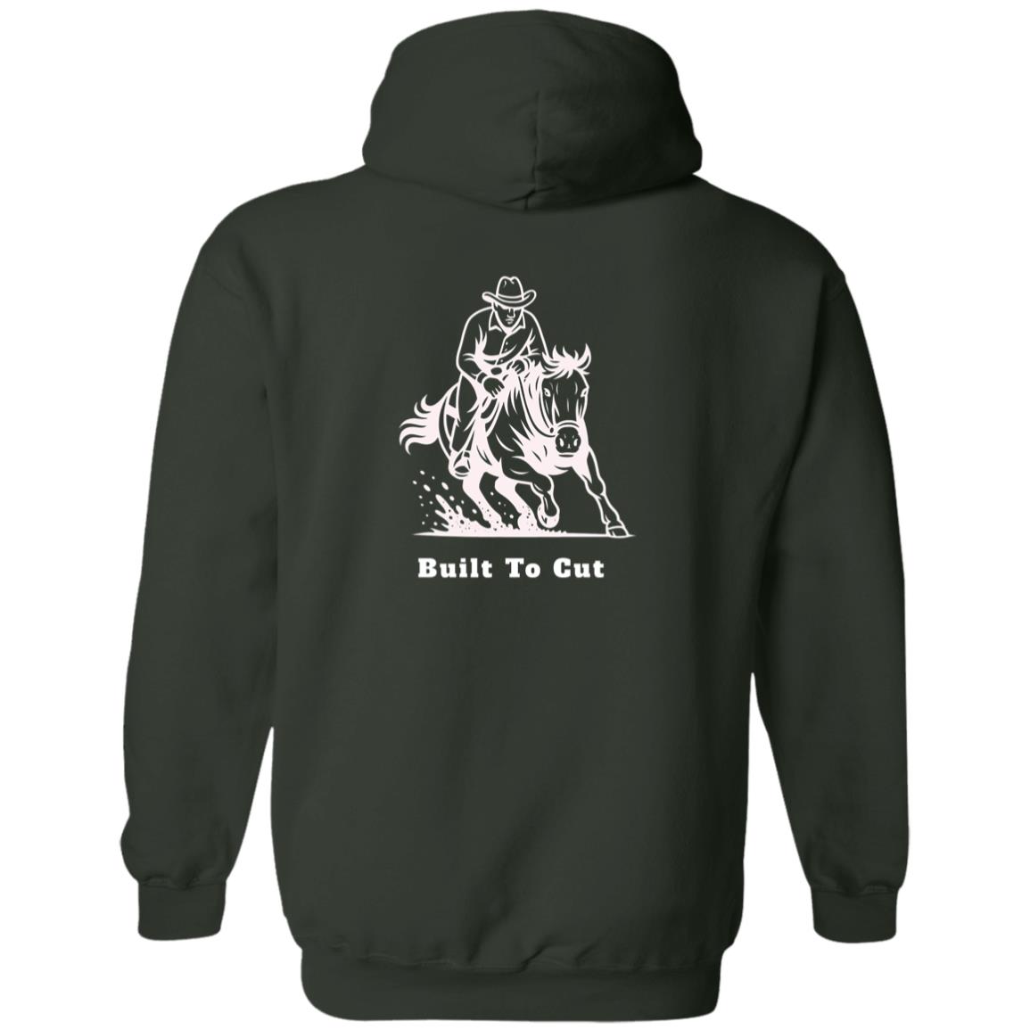 Built To Cut Male Graphic White G186 Gildan Zip Up Hooded Sweatshirt
