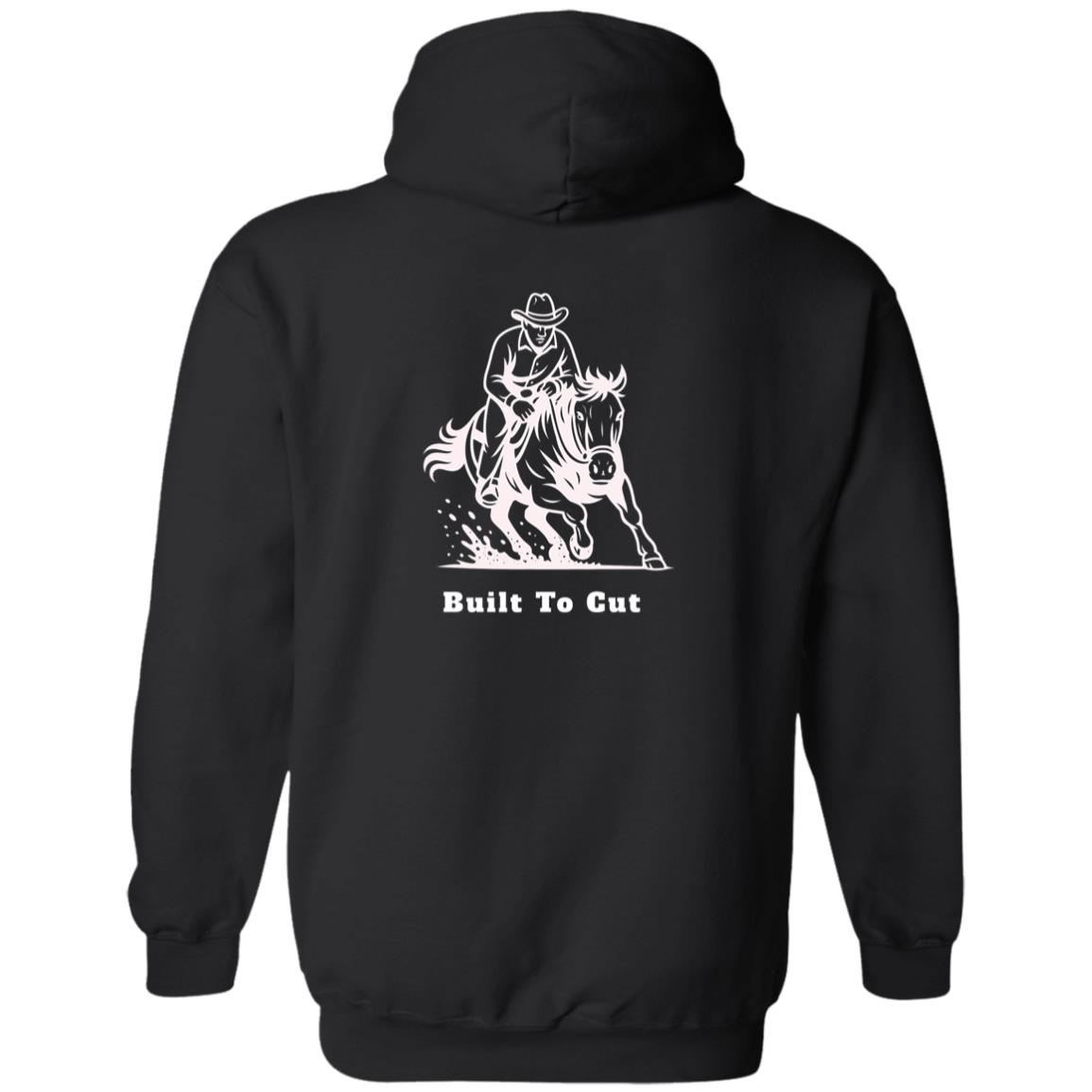 Built To Cut Male Graphic White G186 Gildan Zip Up Hooded Sweatshirt