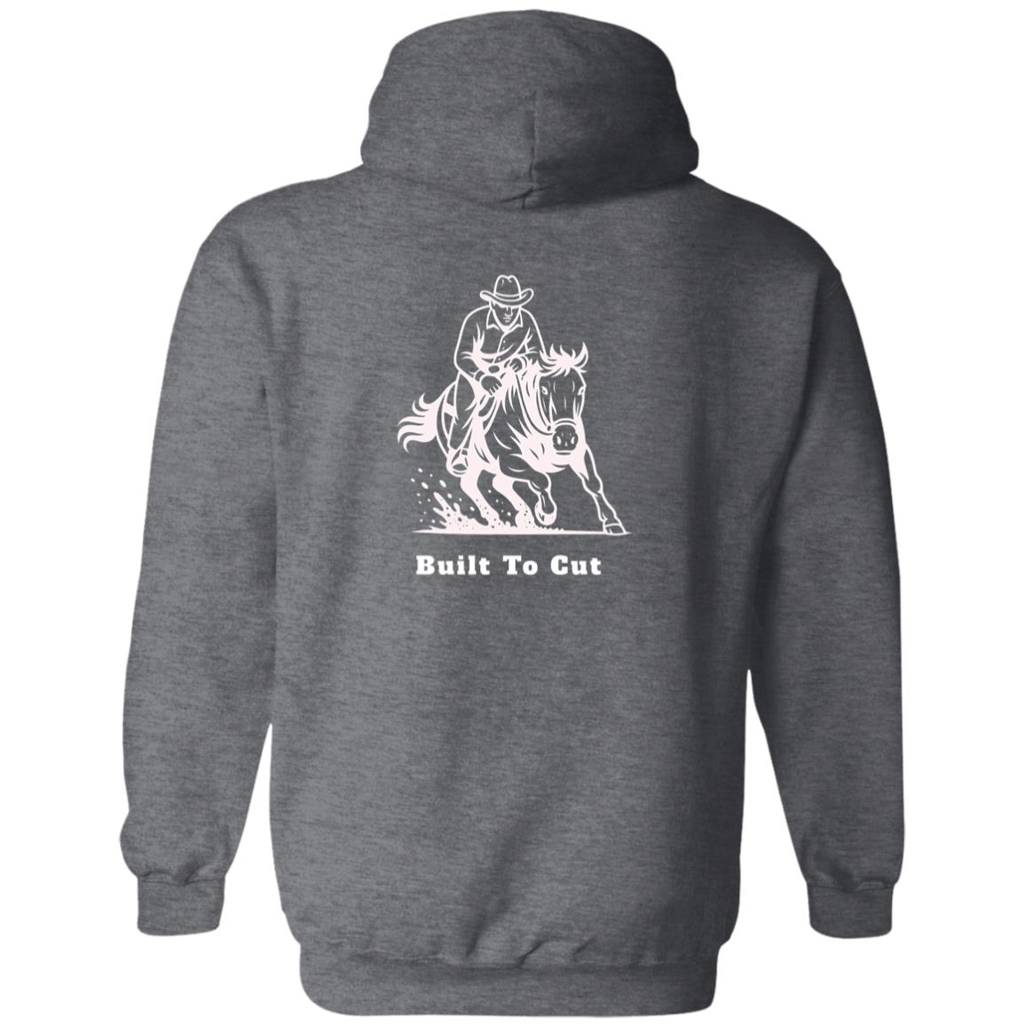 Built To Cut Male Graphic White G186 Gildan Zip Up Hooded Sweatshirt