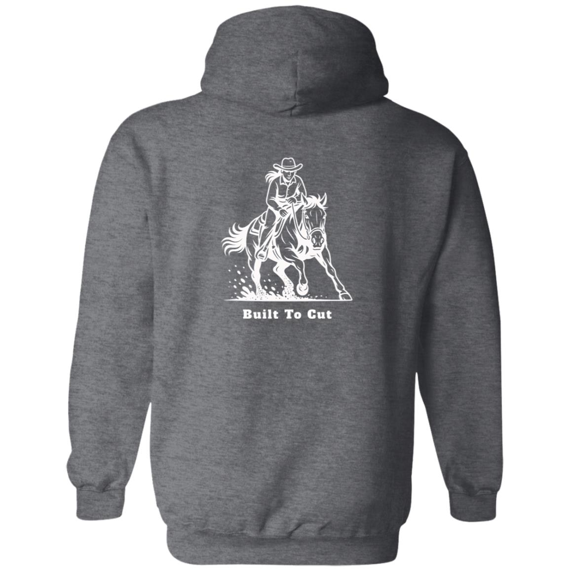 Built To Cut Female Graphic White G186 Gildan Zip Up Hooded Sweatshirt