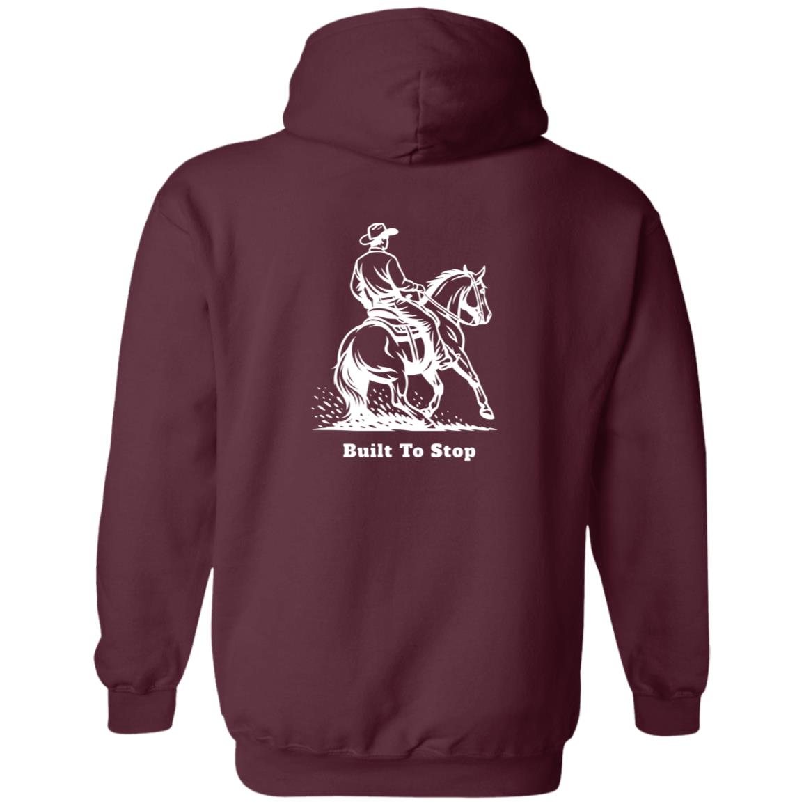 Built To Stop Male Graphic White G186 Gildan Zip Up Hooded Sweatshirt