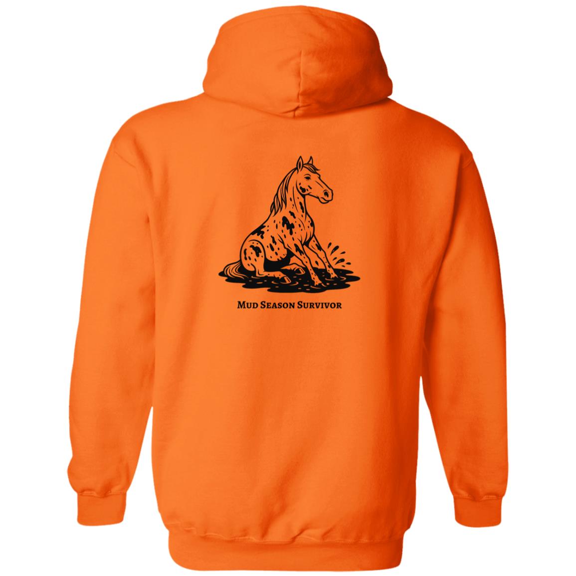 Mud Season Survivor Horse Graphic Black G186 Gildan Zip Up Hooded Sweatshirt