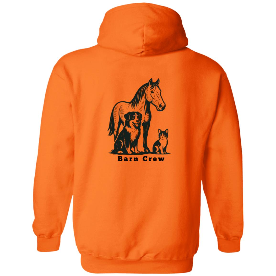 Barn Crew Horse Graphic Black G186 Gildan Zip Up Hooded Sweatshirt