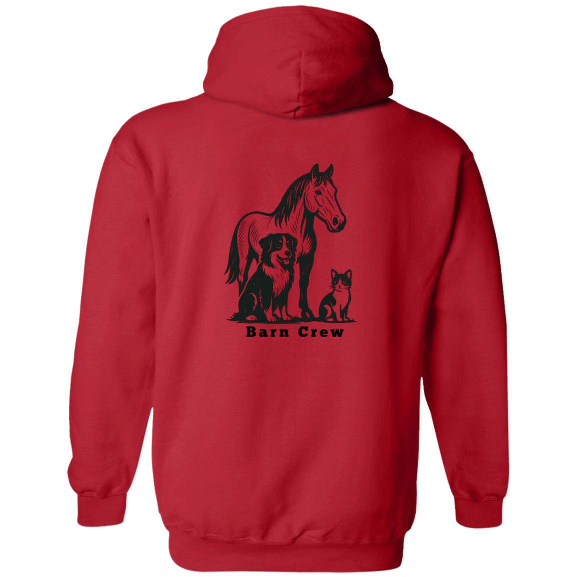 Barn Crew Horse Graphic Black G186 Gildan Zip Up Hooded Sweatshirt