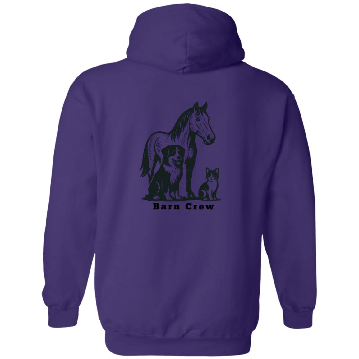 Barn Crew Horse Graphic Black G186 Gildan Zip Up Hooded Sweatshirt