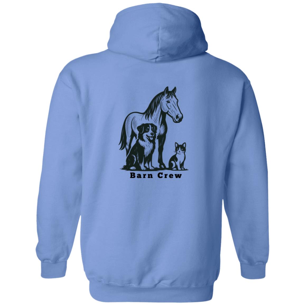 Barn Crew Horse Graphic Black G186 Gildan Zip Up Hooded Sweatshirt