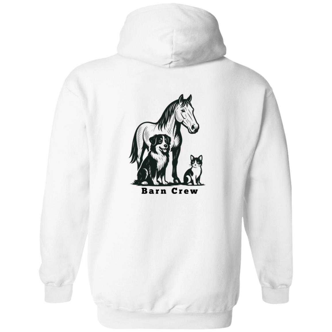 Barn Crew Horse Graphic Black G186 Gildan Zip Up Hooded Sweatshirt