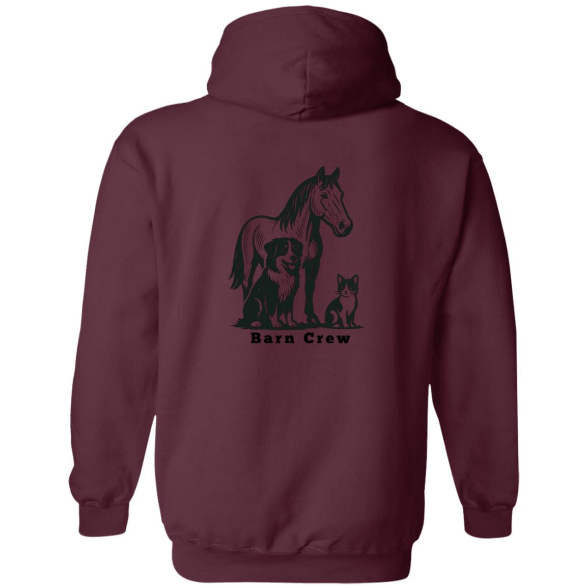 Barn Crew Horse Graphic Black G186 Gildan Zip Up Hooded Sweatshirt