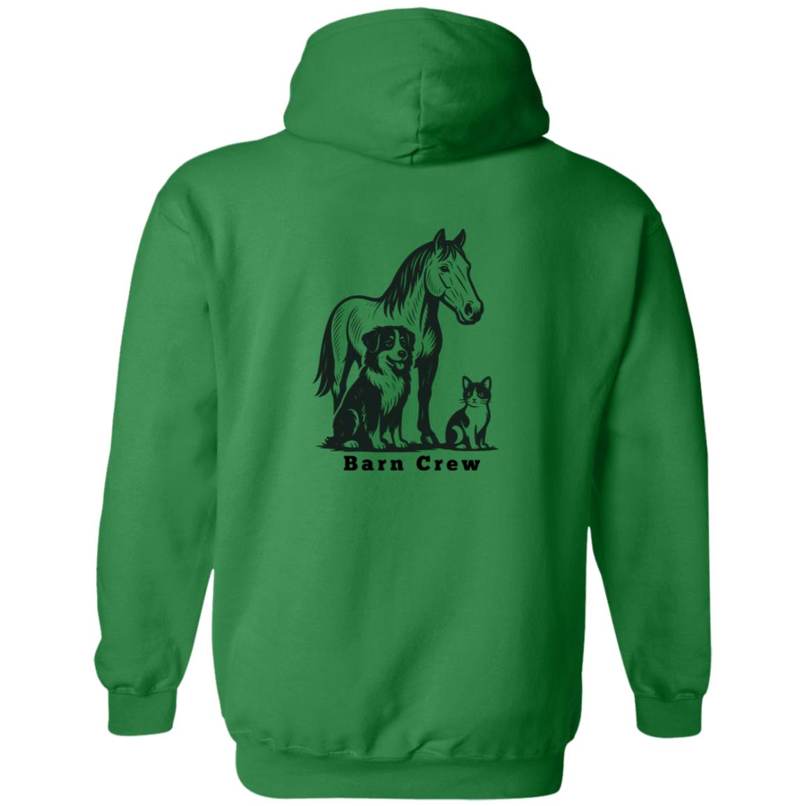 Barn Crew Horse Graphic Black G186 Gildan Zip Up Hooded Sweatshirt